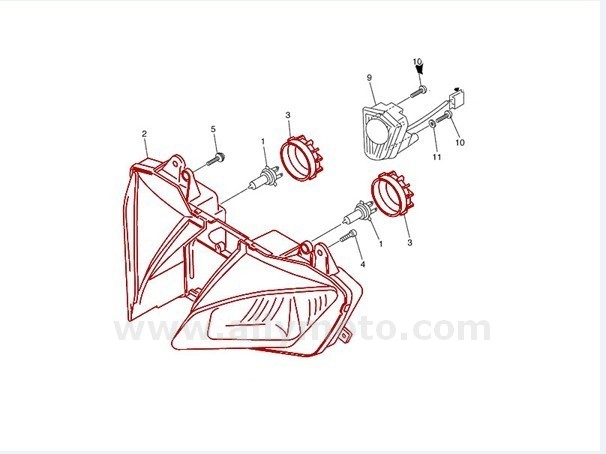 119 Motorcycle Headlight Clear Headlamp R6 06-07@4